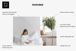 Girl's Bedroom Wallpaper Mockup PSD