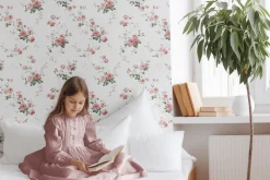 Girl's Bedroom Wallpaper Mockup PSD