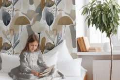 Girl's Bedroom Wallpaper Mockup PSD