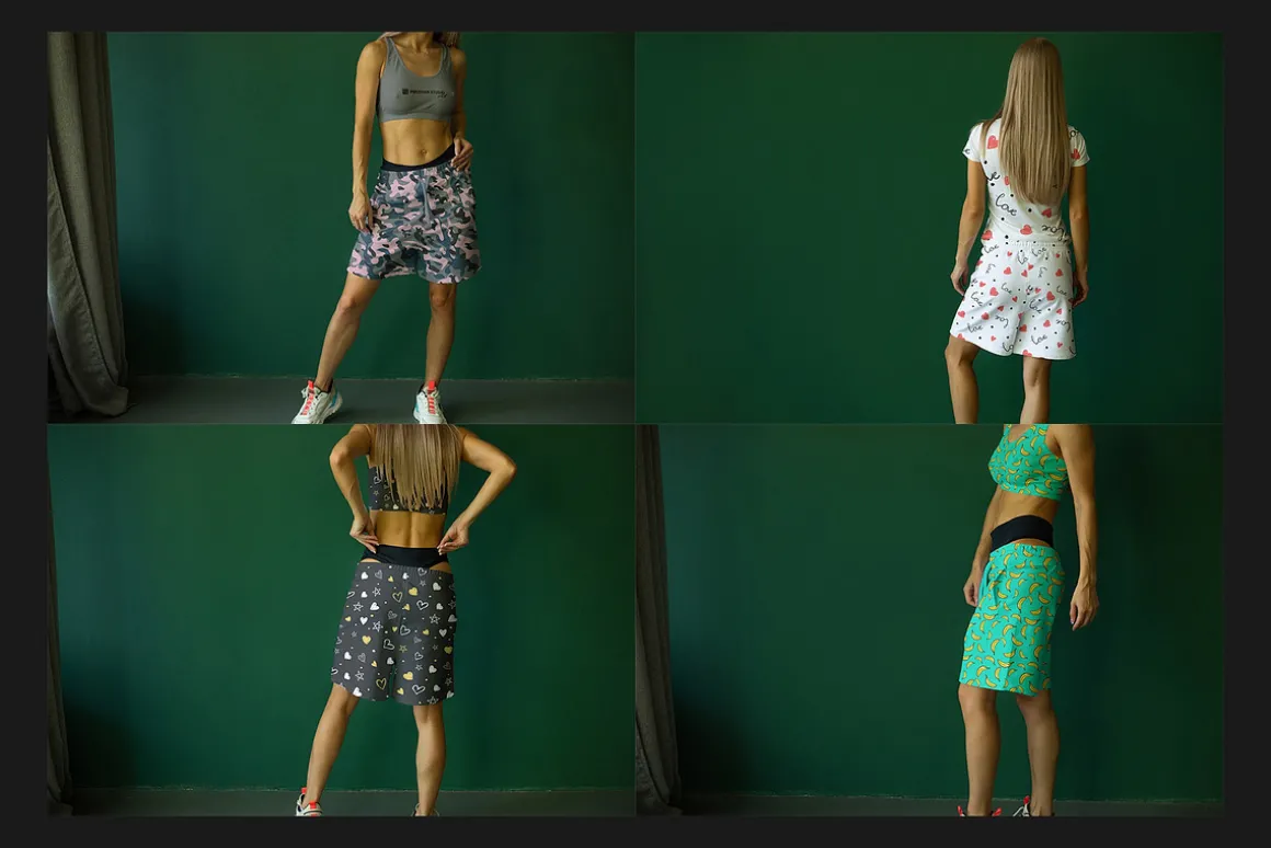 Girl's Shorts Mock-Up Set