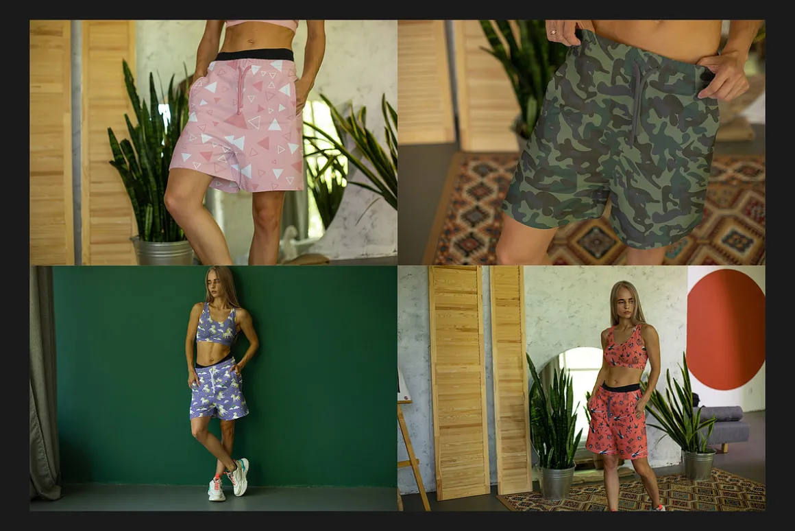 Girl's Shorts Mock-Up Set