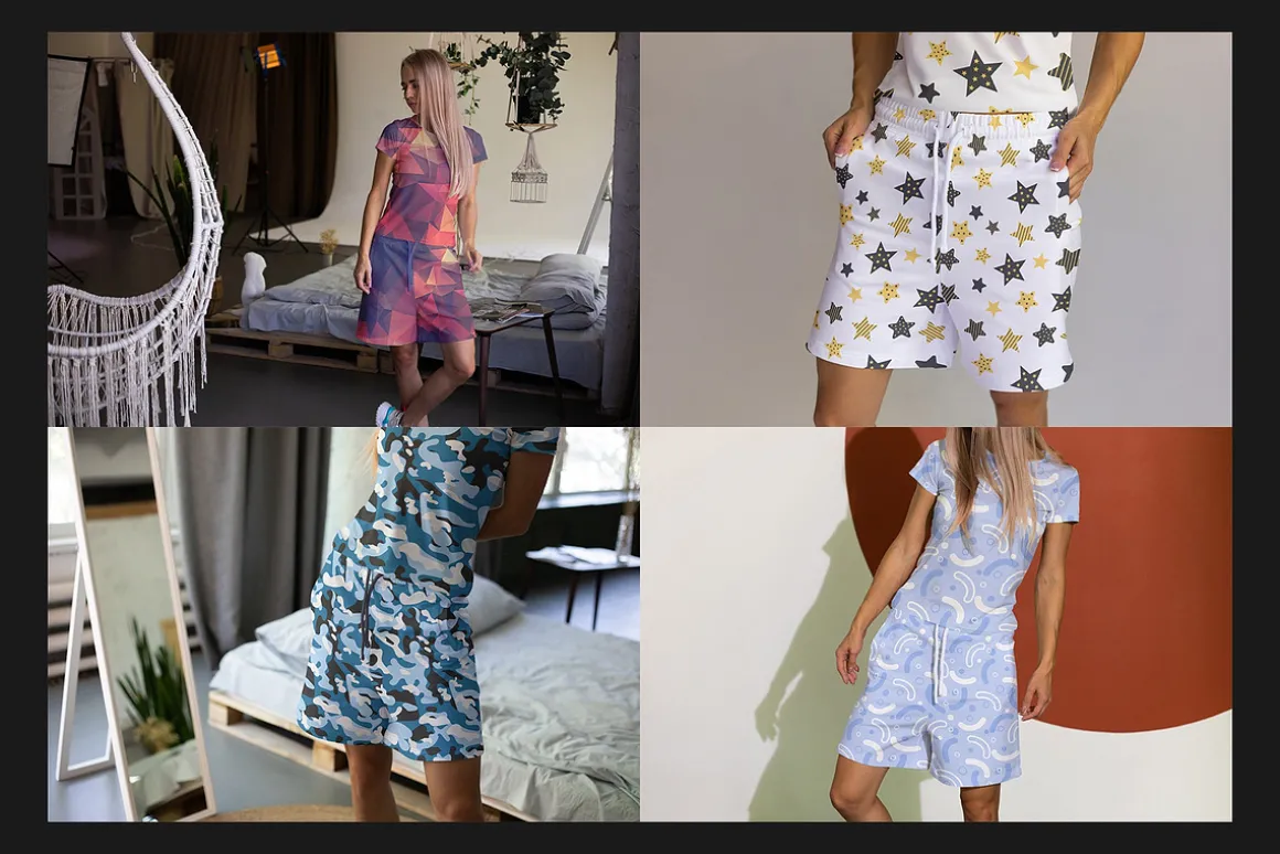 Girl's Shorts Mock-Up Set