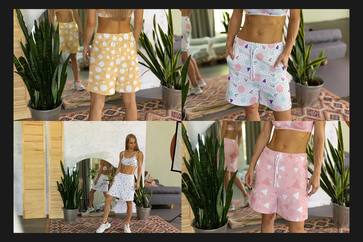 Girl's Shorts Mock-Up Set