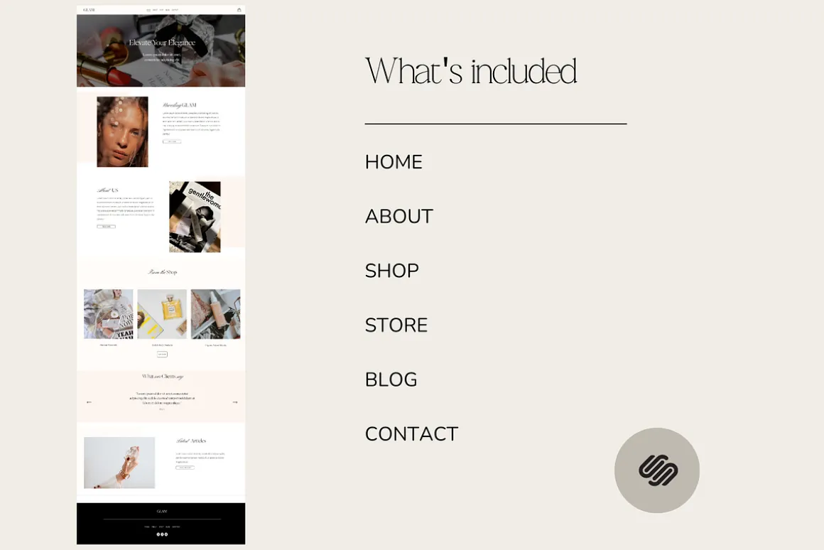 Glam E-Commerce Squarespace Template