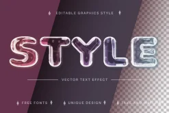 Glass Realistic Editable Text Effect