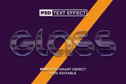 Glass Text Effect Transparent Style