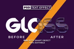 Glass Text Effect Transparent Style
