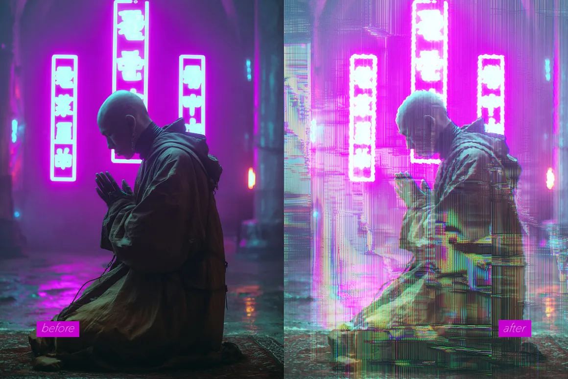 Glitch Distortion Photo Effects