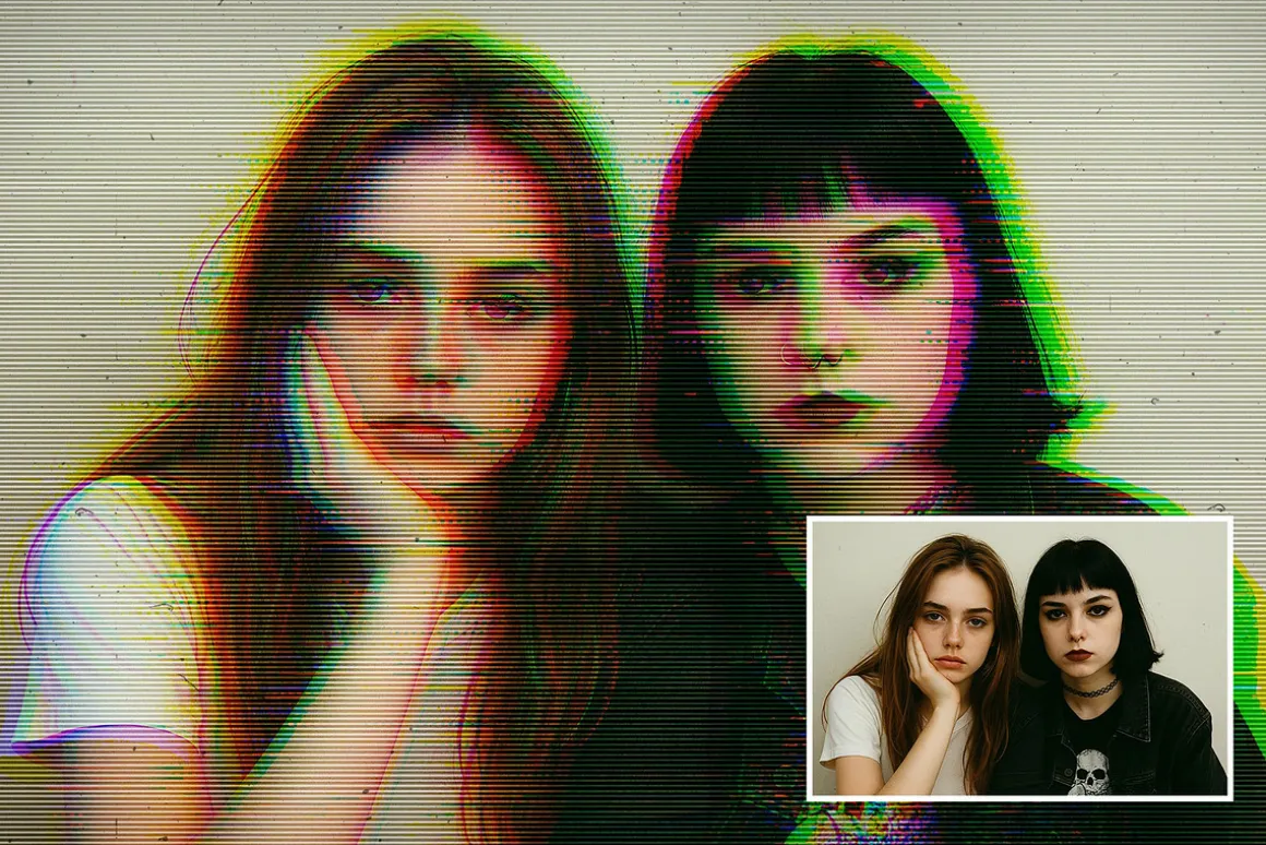 Glitch Retro Photo Effect Template