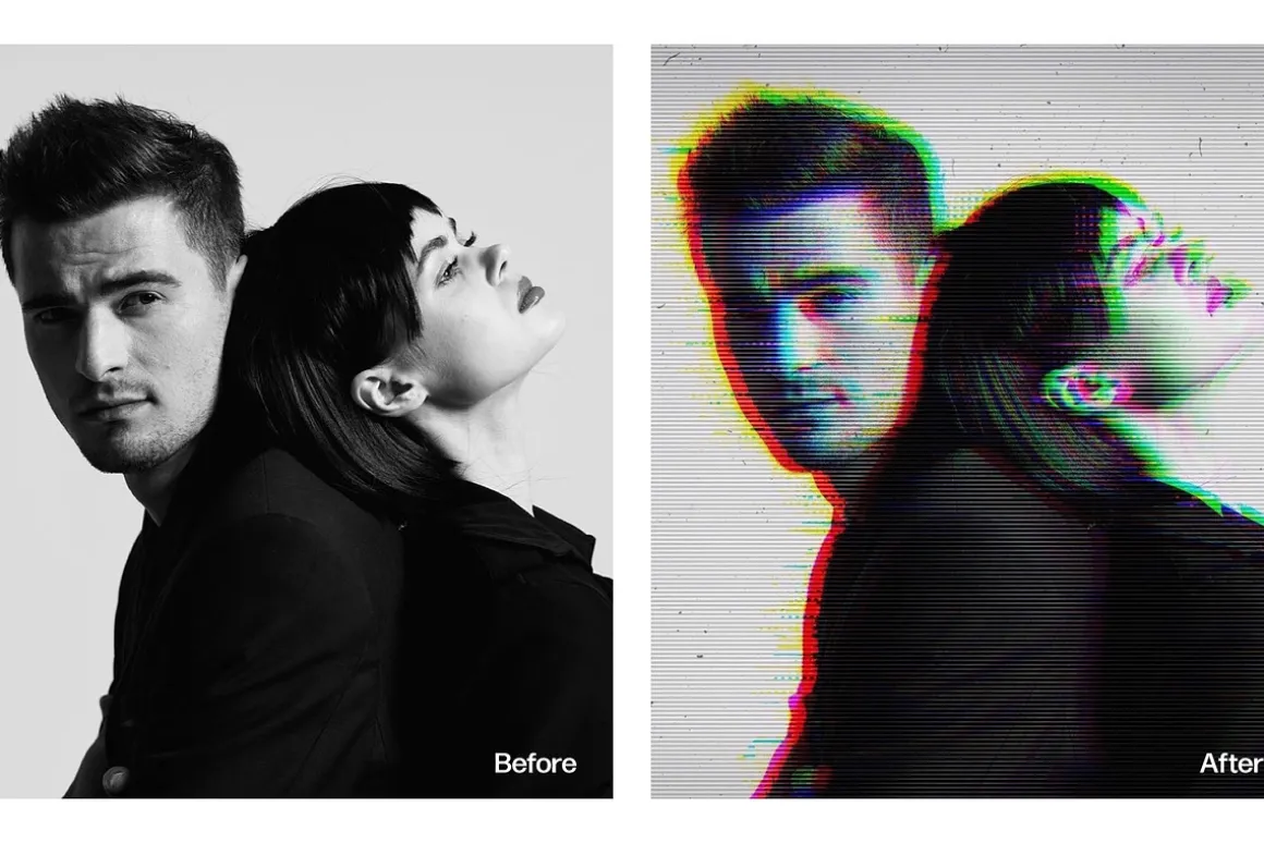 Glitch Retro Photo Effect Template