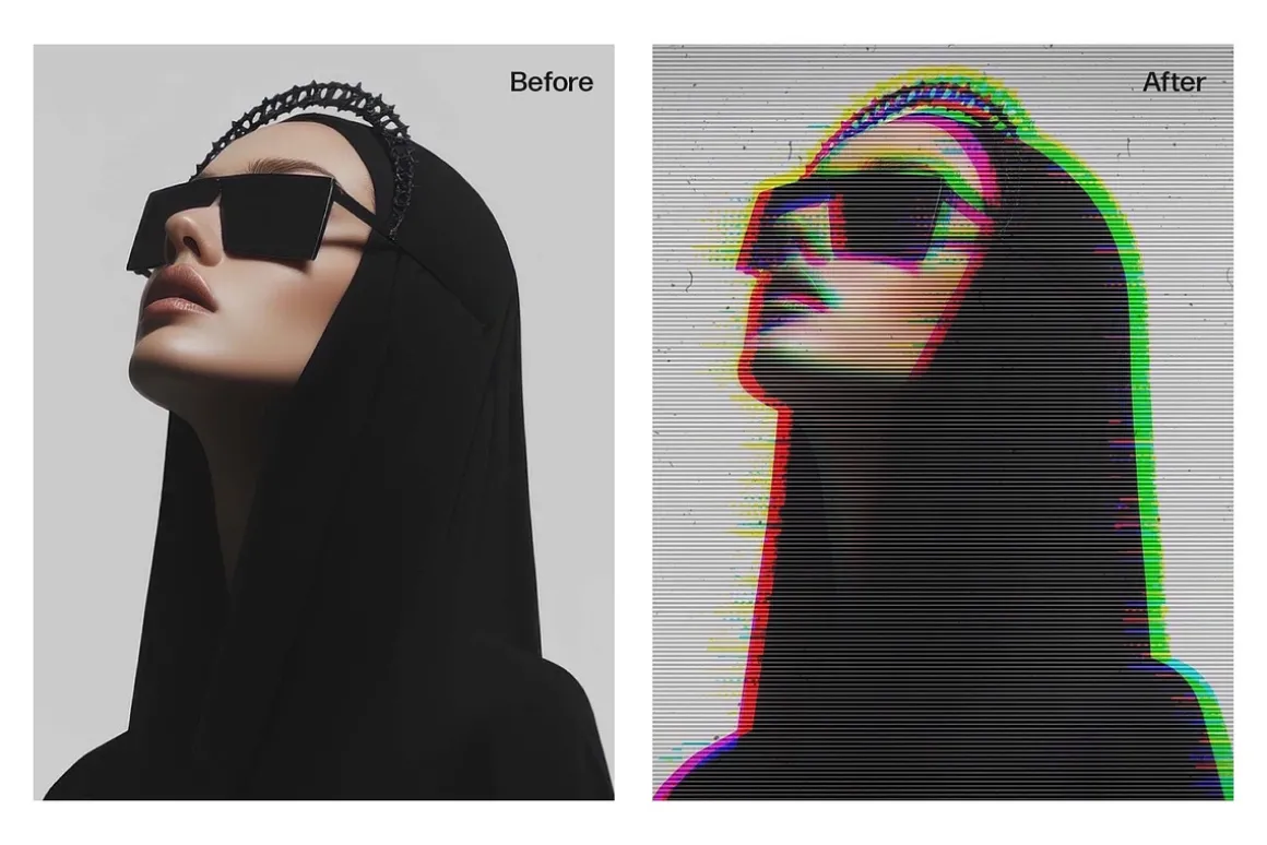 Glitch Retro Photo Effect Template