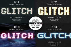 Glitch text effects for Photoshop