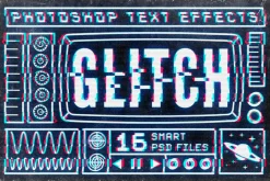 Glitch text effects for Photoshop