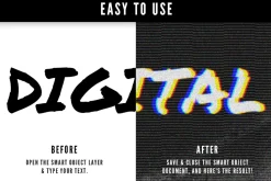 Glitch text effects for Photoshop