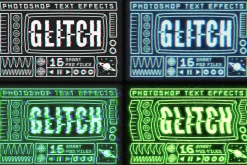 Glitch text effects for Photoshop