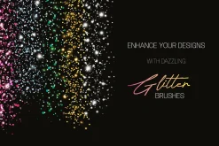 25 Glitter Brushes for illustrator