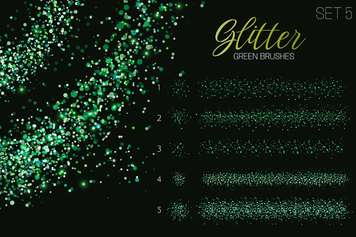 25 Glitter Brushes for illustrator