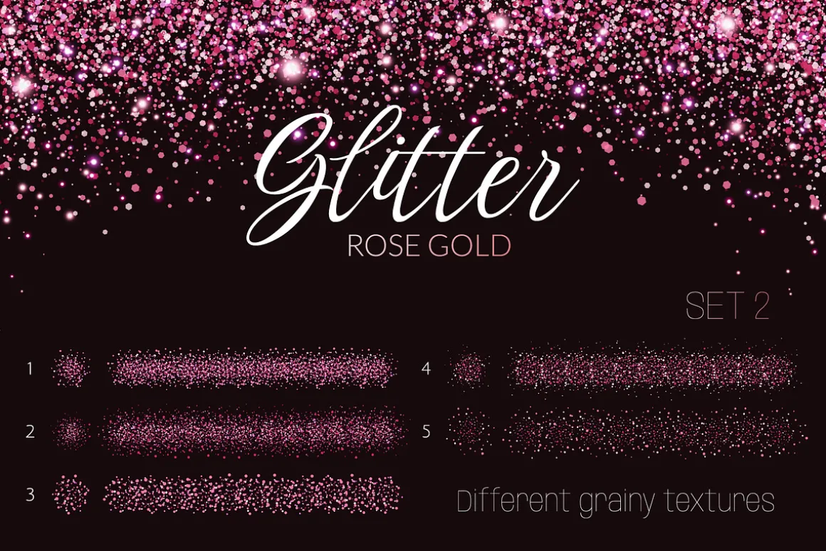 25 Glitter Brushes for illustrator