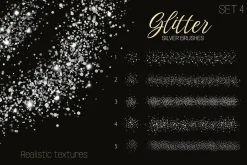 25 Glitter Brushes for illustrator