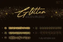 25 Glitter Brushes for illustrator
