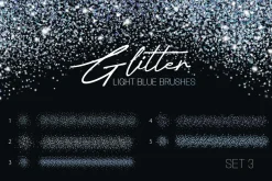 25 Glitter Brushes for illustrator
