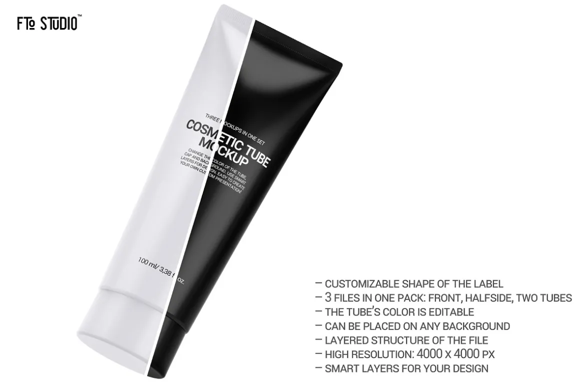 Glossy Cosmetic Tubes Mockups Set