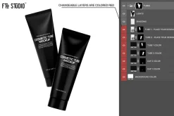 Glossy Cosmetic Tubes Mockups Set