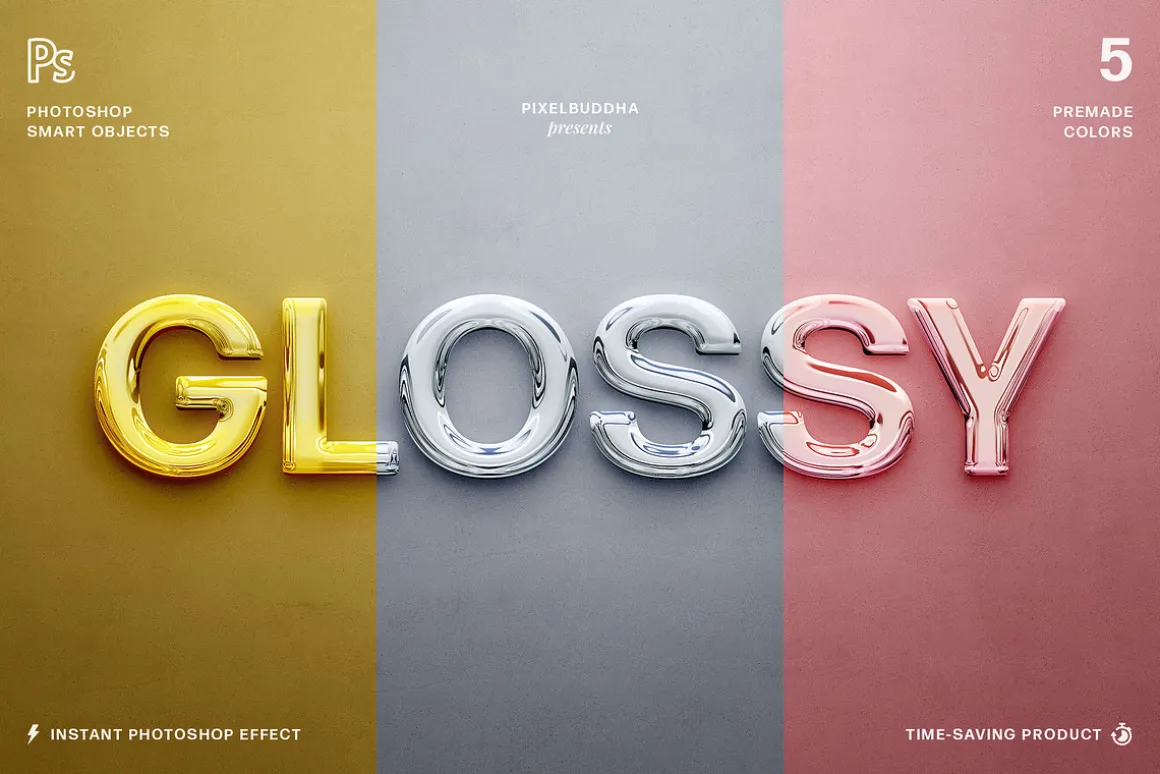 Glossy 3D Text Effects