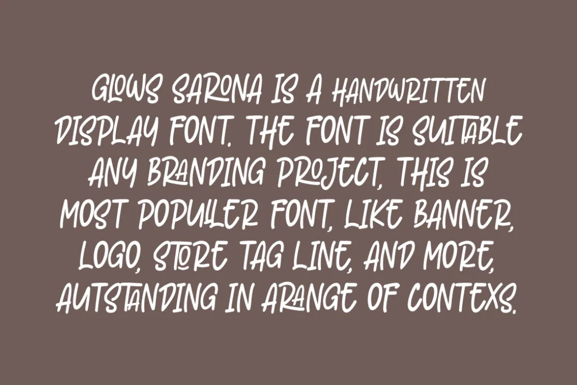 Glows Sarona - Hand Drawn Font