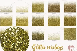 Gold Glitter Tumbler Overlays