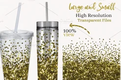 Gold Glitter Tumbler Overlays