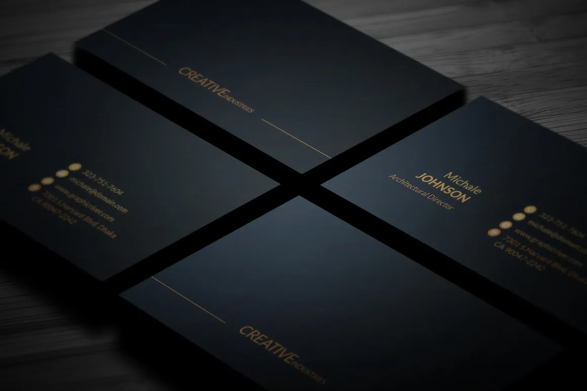 Gold Black Business Cards