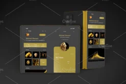 Gold & Dark Z Fold 2 Mockup