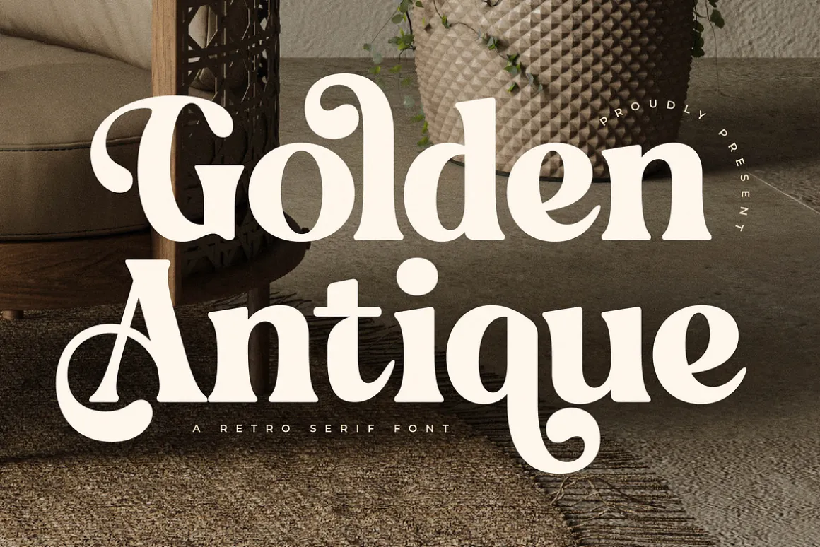 Golden Antique Retro Serif Font
