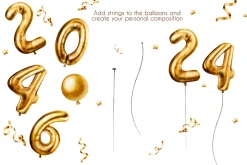 Golden birthday numbers watercolor