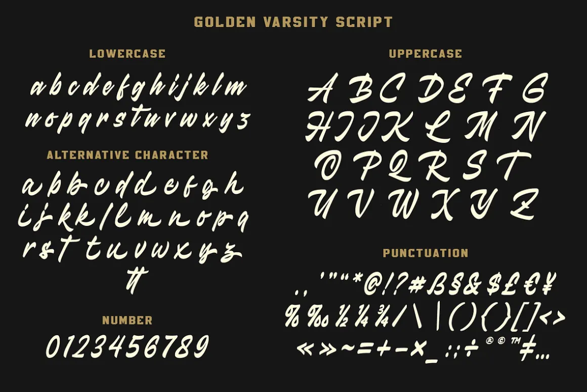 Golden Varsity a College Duo Font
