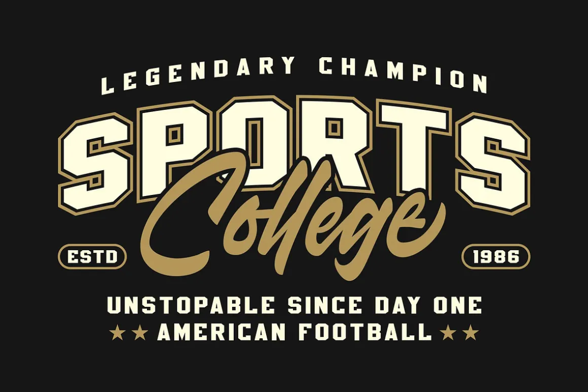 Golden Varsity a College Duo Font
