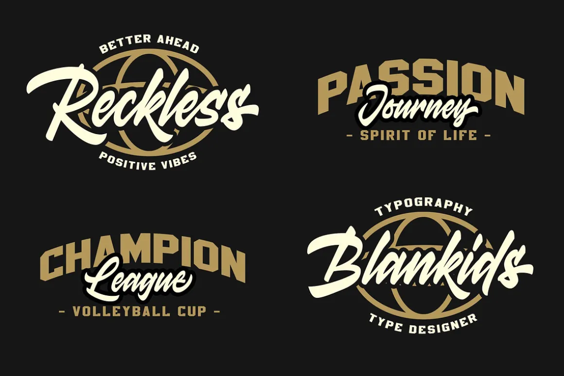 Golden Varsity a College Duo Font