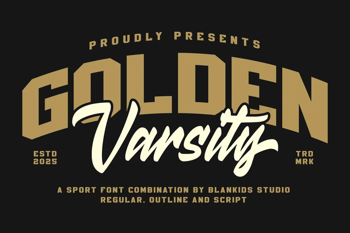 Golden Varsity a College Duo Font