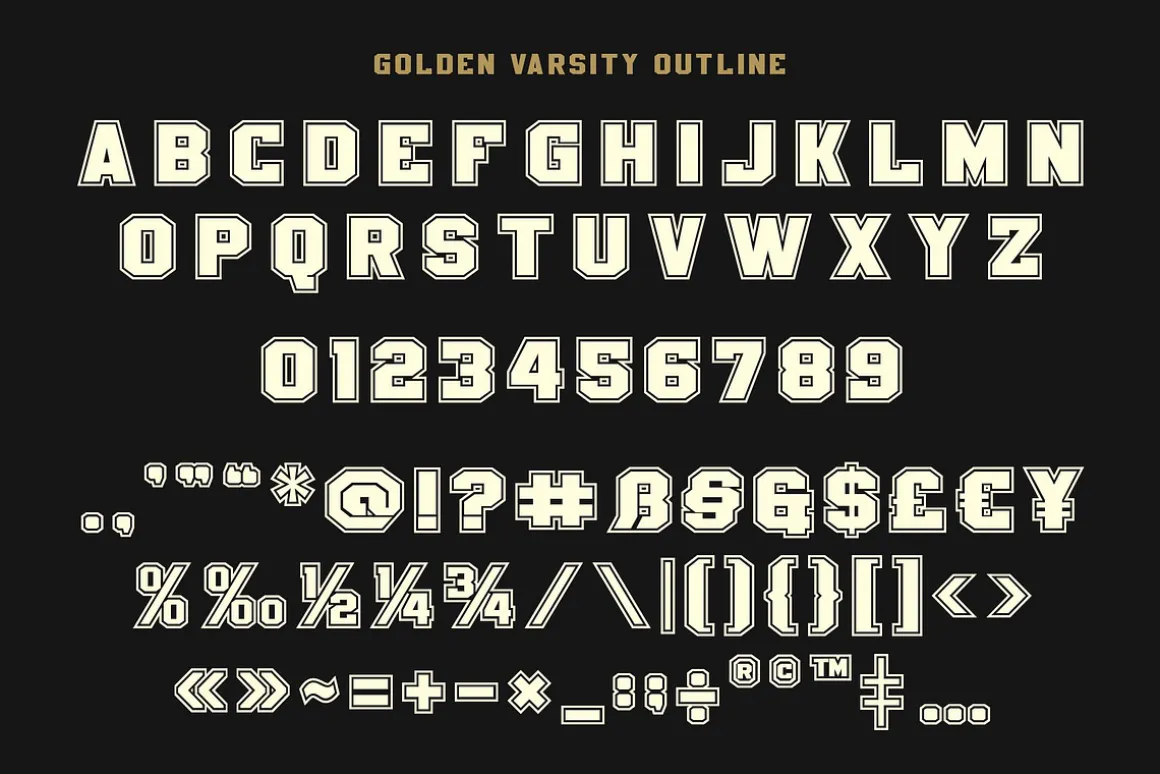 Golden Varsity a College Duo Font