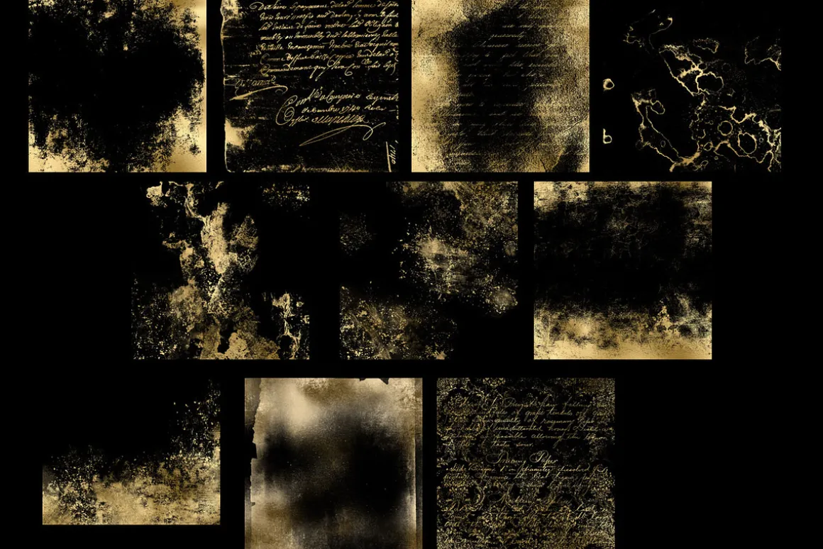 Gold Grunge Overlays