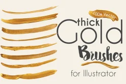 Gold Paint Brushes for Illustrator