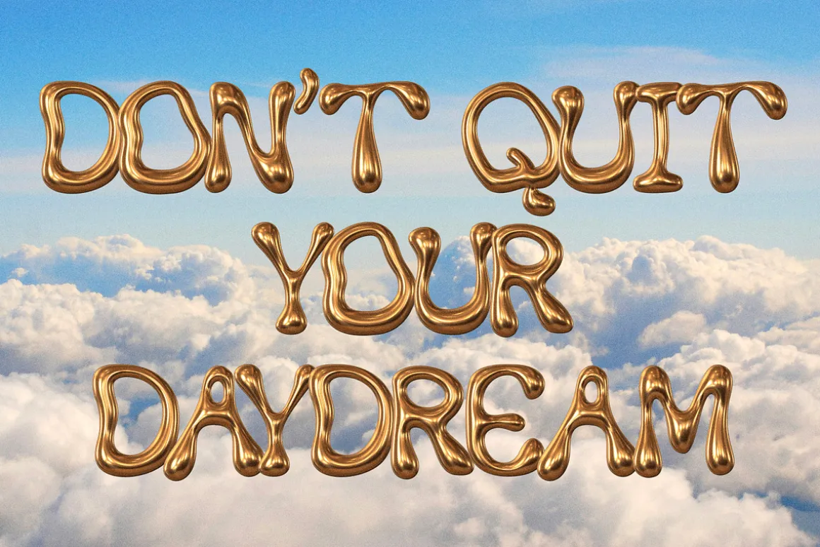 Gold Rush 3D Metallic Color Font