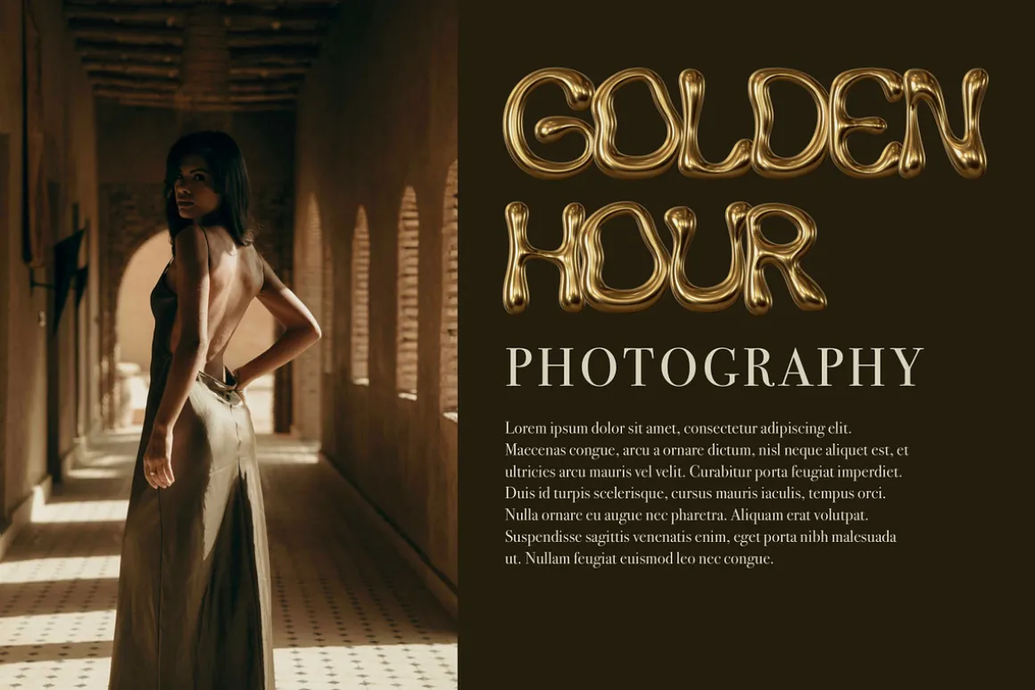 Gold Rush 3D Metallic Color Font