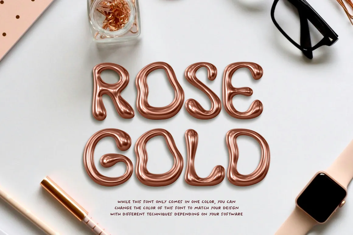 Gold Rush 3D Metallic Color Font