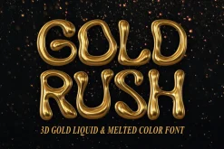Gold Rush 3D Metallic Color Font