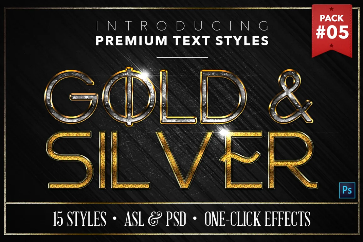 Gold & Silver #5 - 15 Text Styles