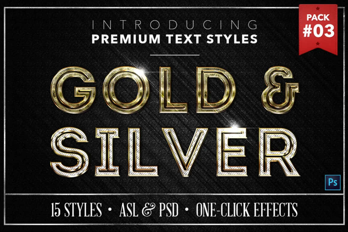 Gold & Silver #3 - 15 Text Styles