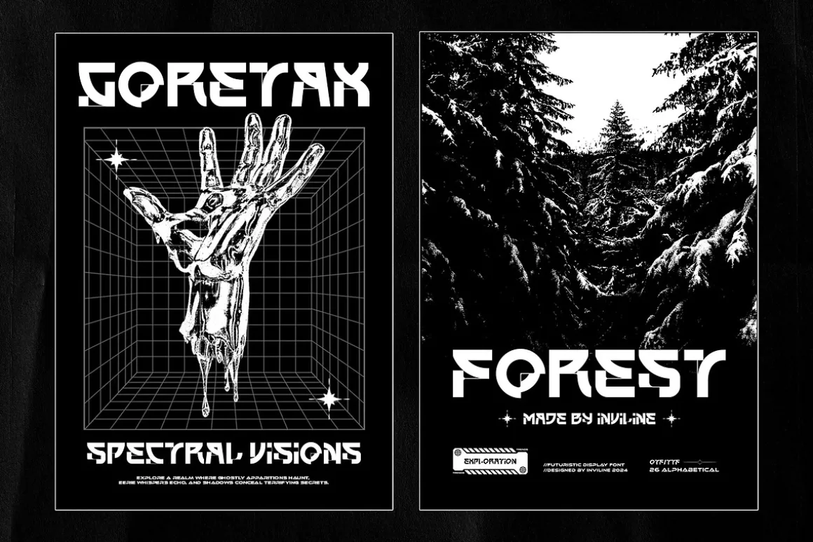 Goretax - Tech Display Font