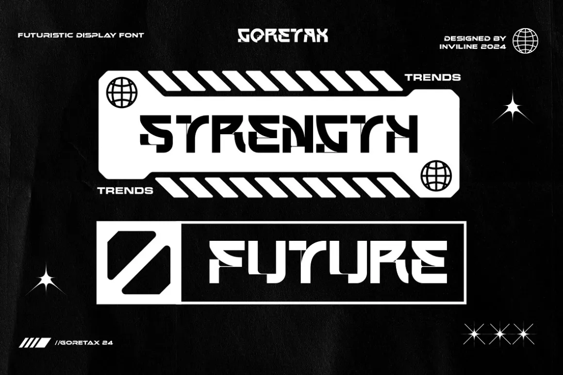 Goretax - Tech Display Font